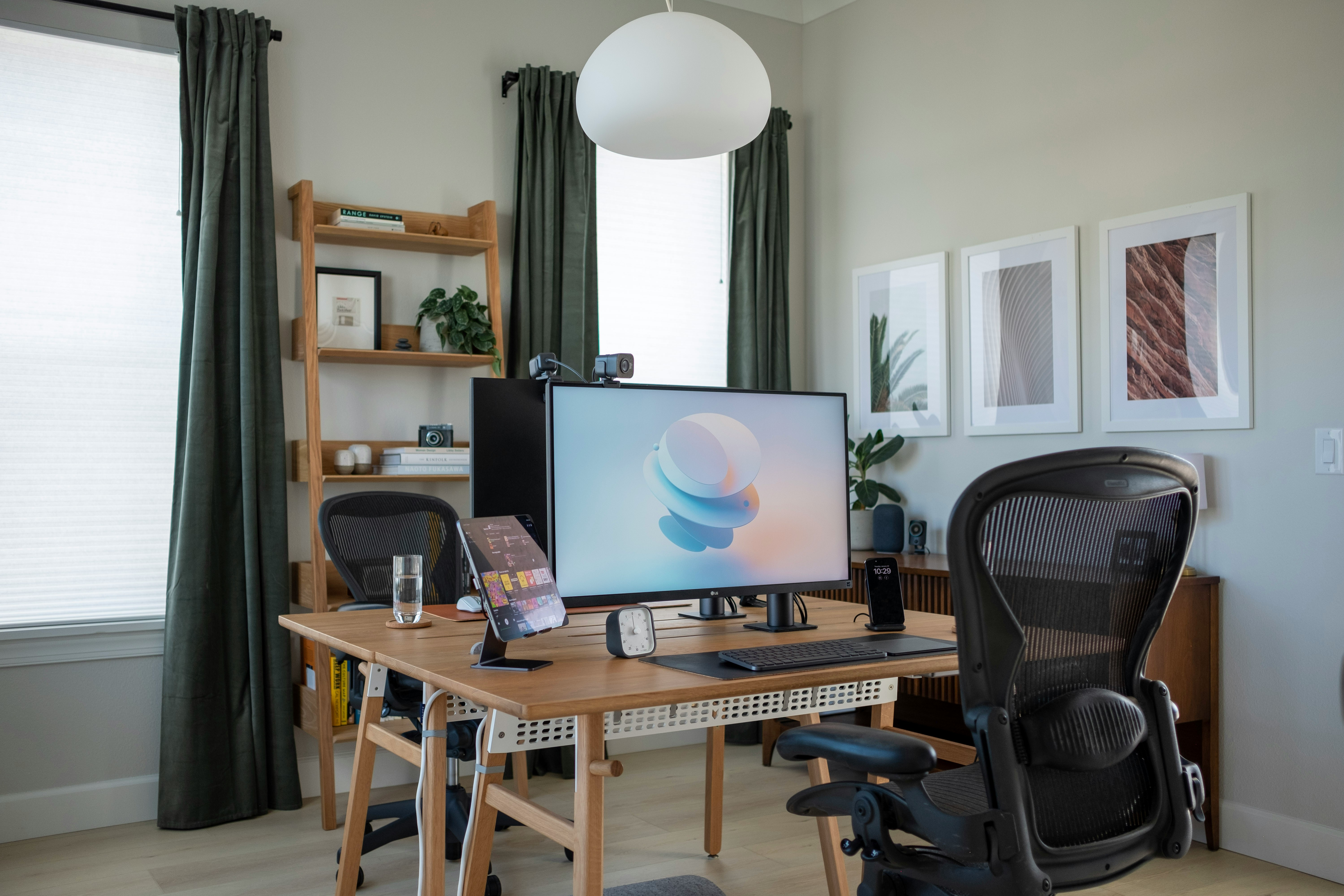 Modern Minimalist Ahşap Çalışma Masası ve Home Office Seti